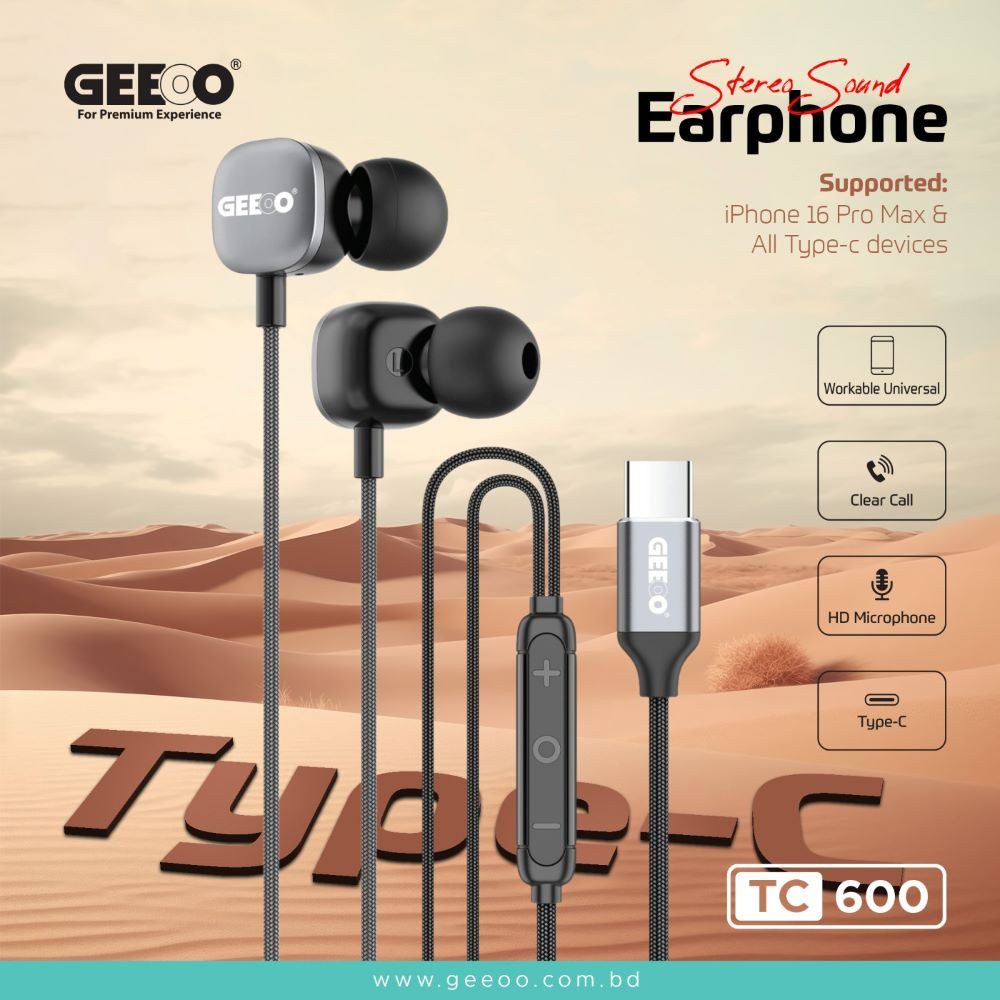 TC600 Earphone Supported iPhone 16 and all Type-C devices