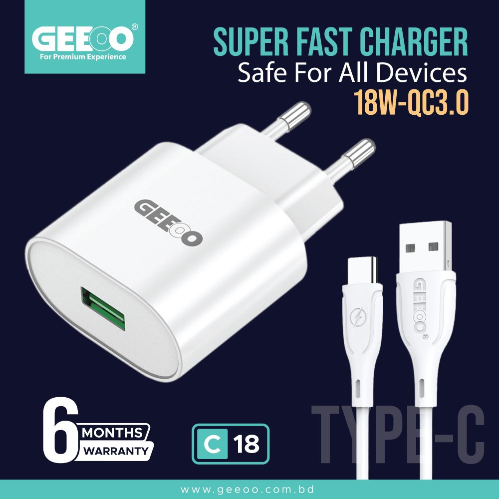 C18 Super Fast Charger Type-C,Micro,Lightning