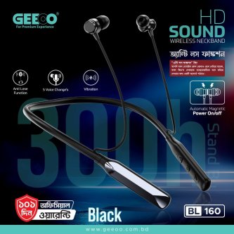 Image of GEEOO BL160 Voice Changing Magnetic Wireless Neckband – HD Stereo Sound, Bluetooth 5.6
